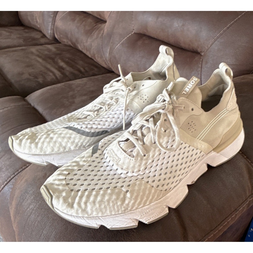 SOREL Kinetic Impact Lace Men's 11.5 White Cream Mesh Chunky Sneakers